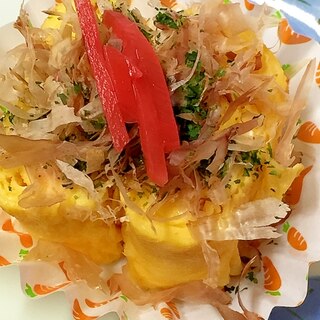 お弁当のおかず 玉子焼きに おかか青海苔紅生姜♪